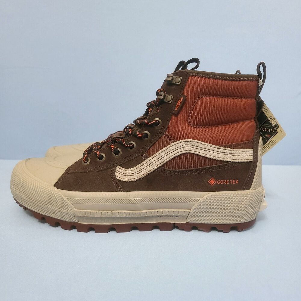 Vans Gore-Tex Hiking Boots Mens Size 8.5 MTE-3 Sk8-Hi Brown Orange Waterproof
